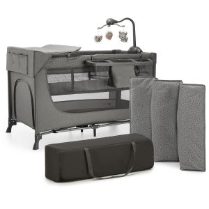 KINDERKRAFT JOY 2 kelioninė lovelė su DARK GREY priedais