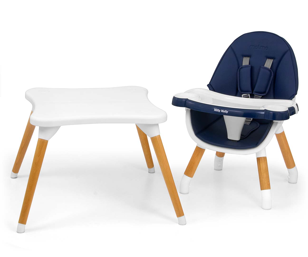 MILLY MALLY 2in1 maitinimo kėdutė Malmo Navy – kūdikių prekė
