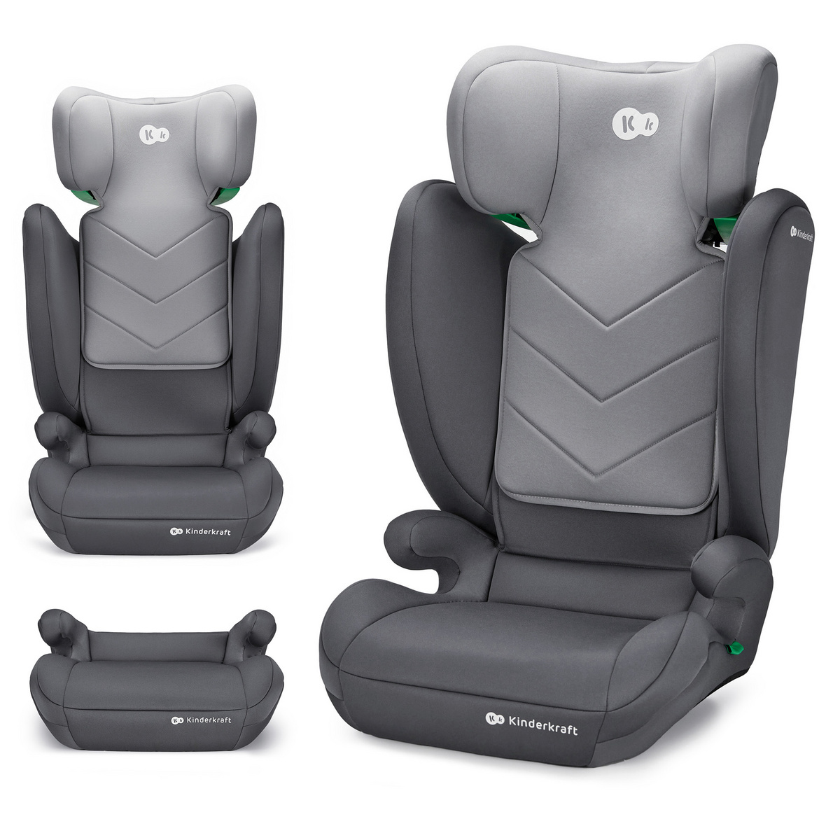 KINDERKRAFT I-SPARK i dydžio autokėdutė 100-150cm pilka