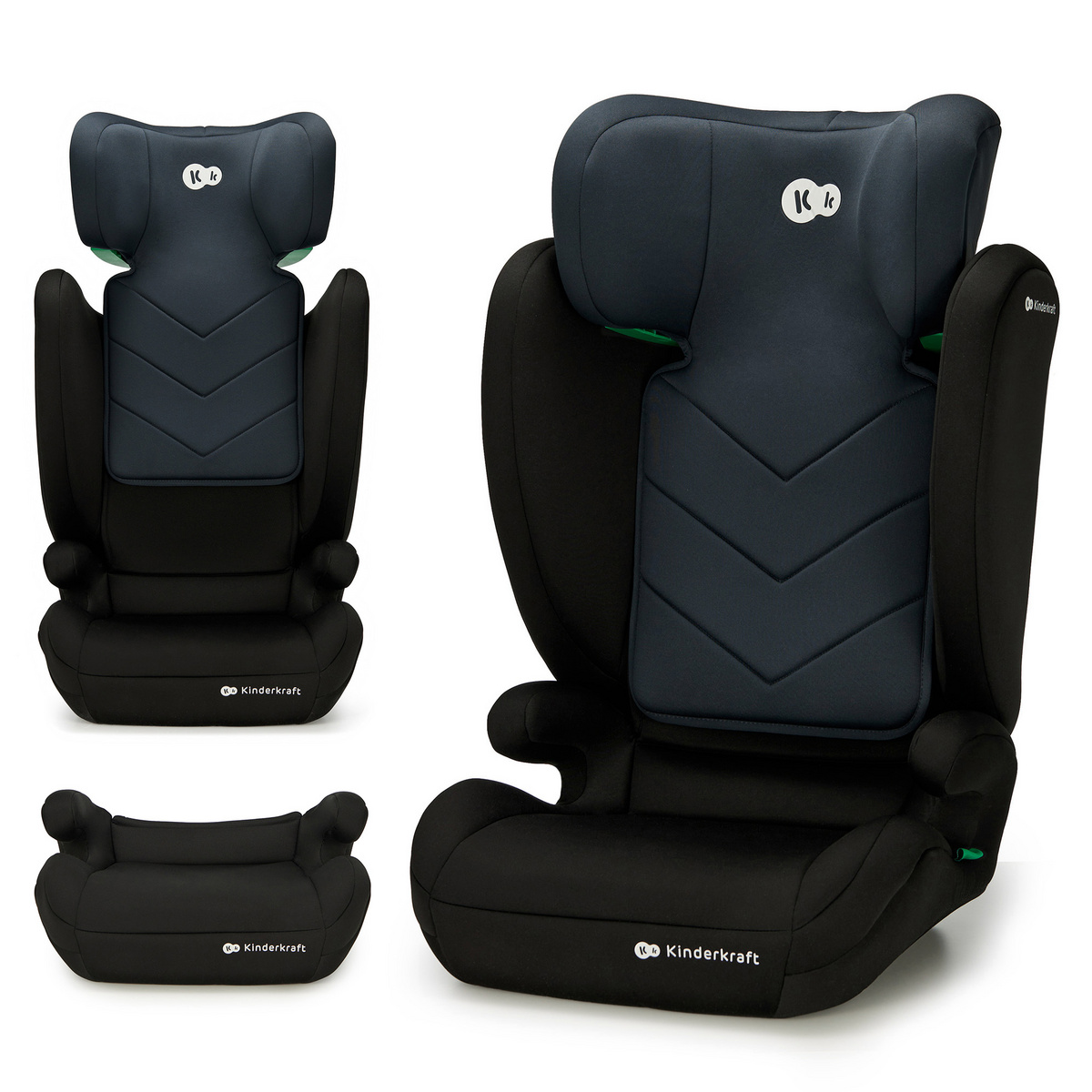 KINDERKRAFT I-SPARK i dydžio autokėdutė 100-150cm juoda – kūdikių prekė