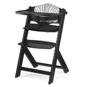 KINDERKTAFT Medinė kėdė ENOCK + pagalvėlė BLACK 20709