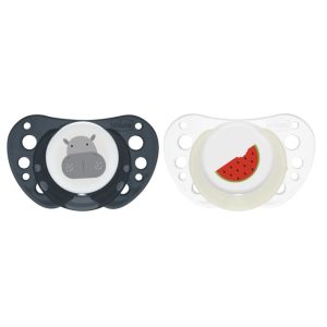 CHICCO Čiulptukas PH COMFORT AIR LUMI silikoninis 16-36m 2 vnt mėlynas