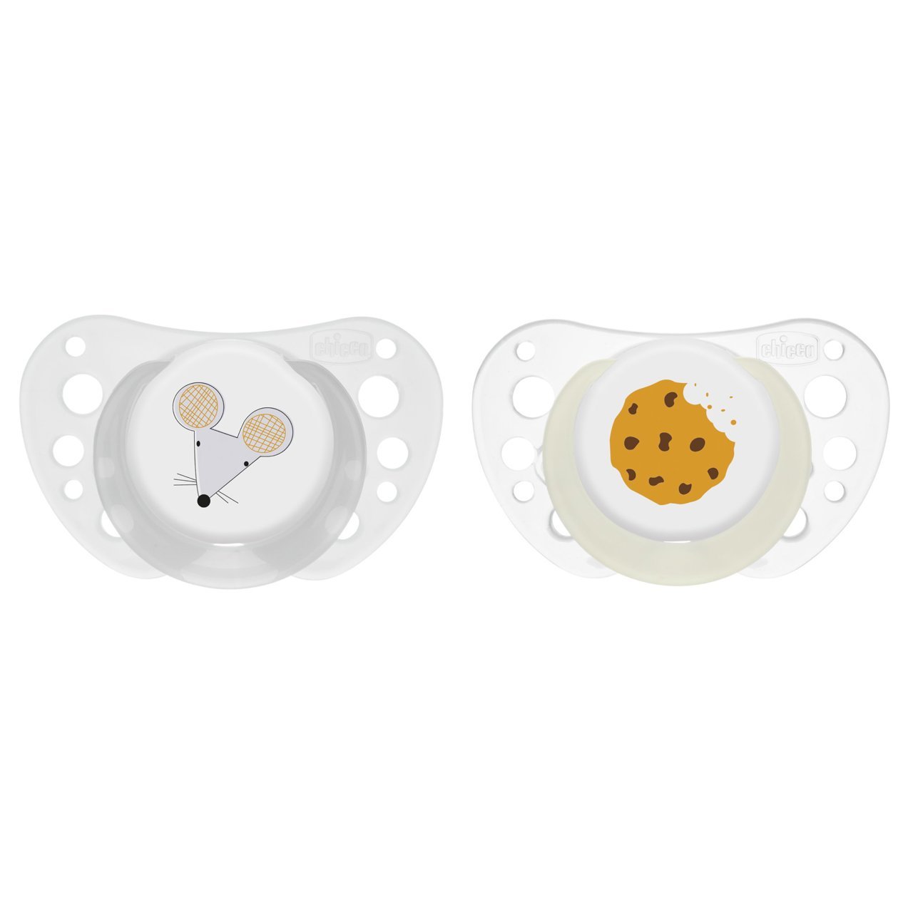 CHICCO Čiulptukas PF COMFORT AIR LUMI silikoninis 16-36m pilkas