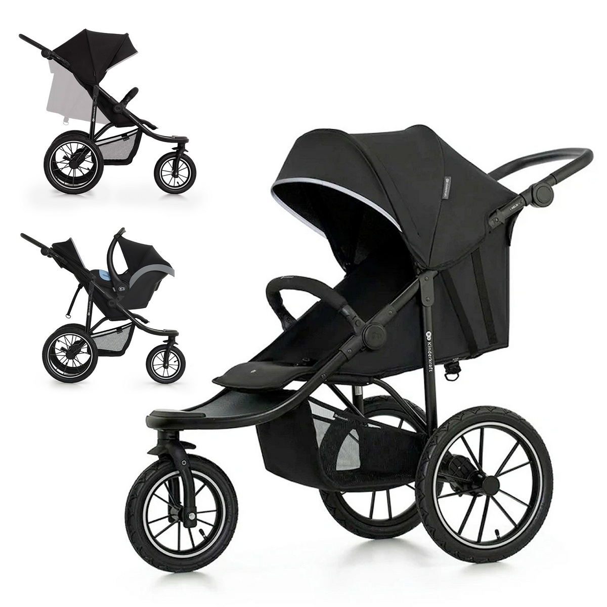 KINDERKRAFT Helsi 2 Black vežimėlis - Image 2