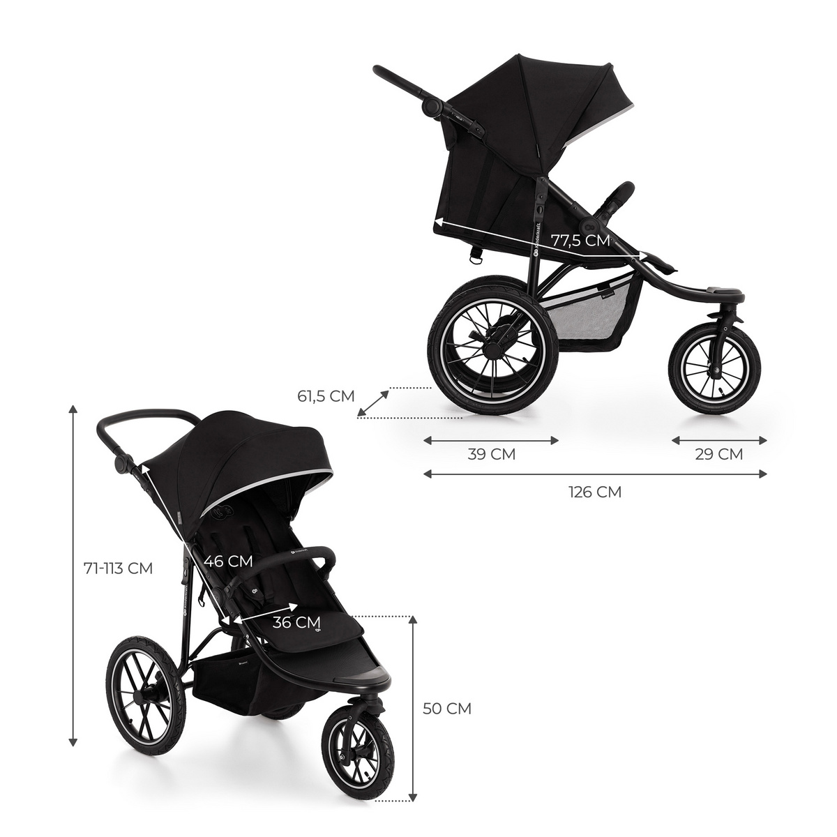 KINDERKRAFT Helsi 2 Black vežimėlis - Image 3