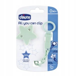 CHICCO Grandinė su čiulptuko segtuku Star