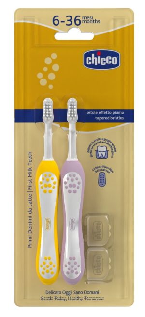 CHICCO Indigo dantų šepetėlis 6-36m 2 vnt