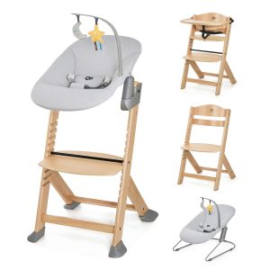 KINDERKRAFT ENOCK maitinimo kėdutė + rokeris CALMEE GREY 26466