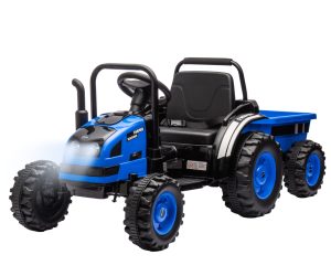 MILLY MALLY Akumuliatorinė transporto priemonė Farmer Blue traktorius su priekaba