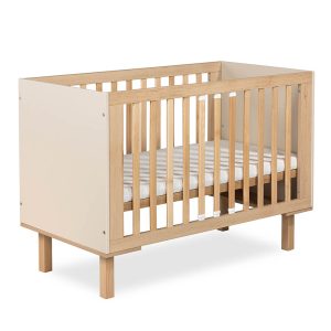 KLUPŚ Lova 120x60 su turėklais LAURA šampanas - bukas