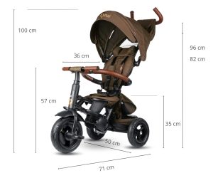 MILLY MALLY Qplay Rito Deluxe guminis rudas triratis