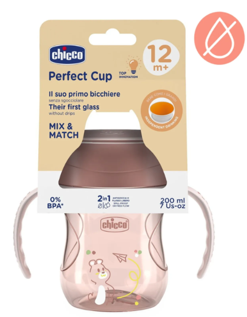 CHICCO 360′ puodelis, skirtas mokytis gerti savarankiškai – kūdikių prekė