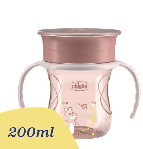 CHICCO 360′ puodelis, skirtas mokytis gerti savarankiškai – kūdikių prekė