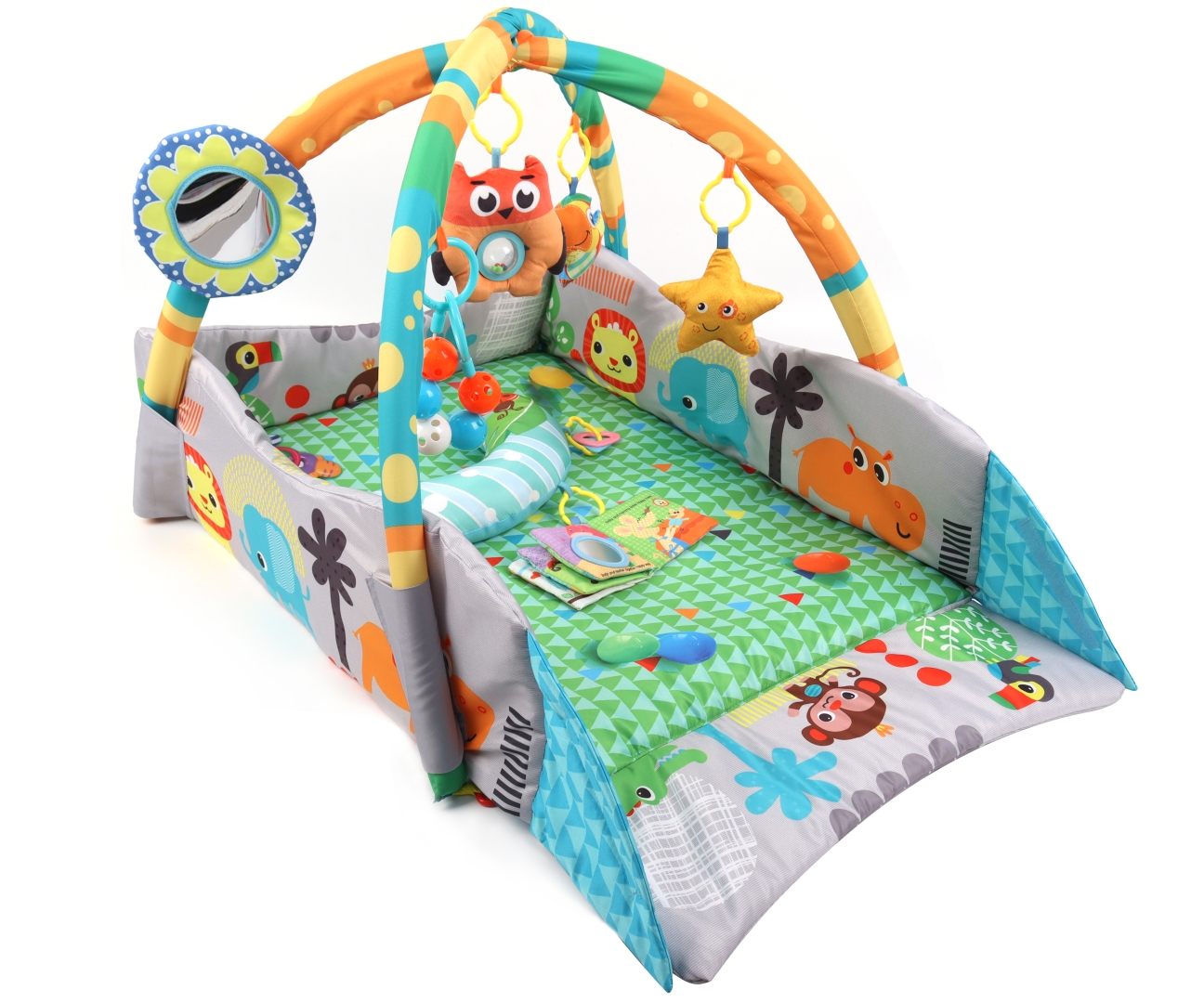 MILLY MALLY TinyMini JL628-1B Mokomasis kilimėlis 4in1 Jungle – kūdikių prekė