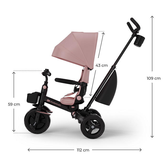 KINDERKRAFT AVEO 2 Plus Pink triratis - Image 2