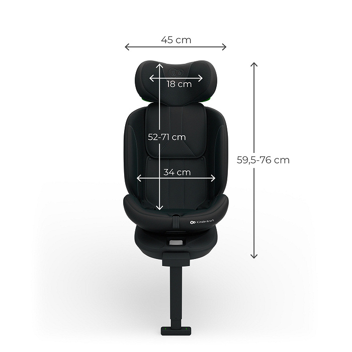 KINDERKRAFT I-360 2 PLUS i-Size autokėdutė juoda - Image 3