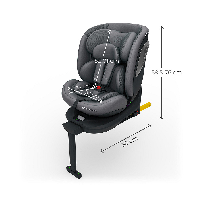 KINDERKRAFT I-360 2 PLUS i-Size autokėdutė pilka - Image 2