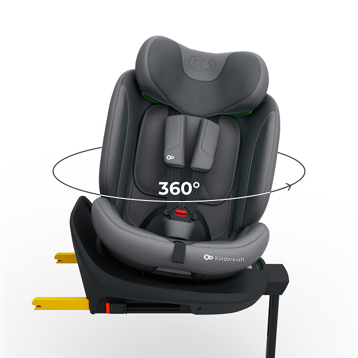 KINDERKRAFT I-360 2 PLUS i-Size autokėdutė pilka - Image 5