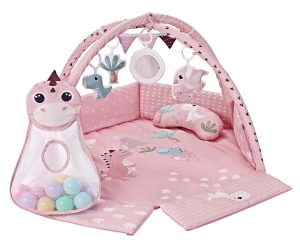 MILLY MALLY TinyMini CC9881 Dino Pink lavinantis kilimėlis – kūdikių prekė
