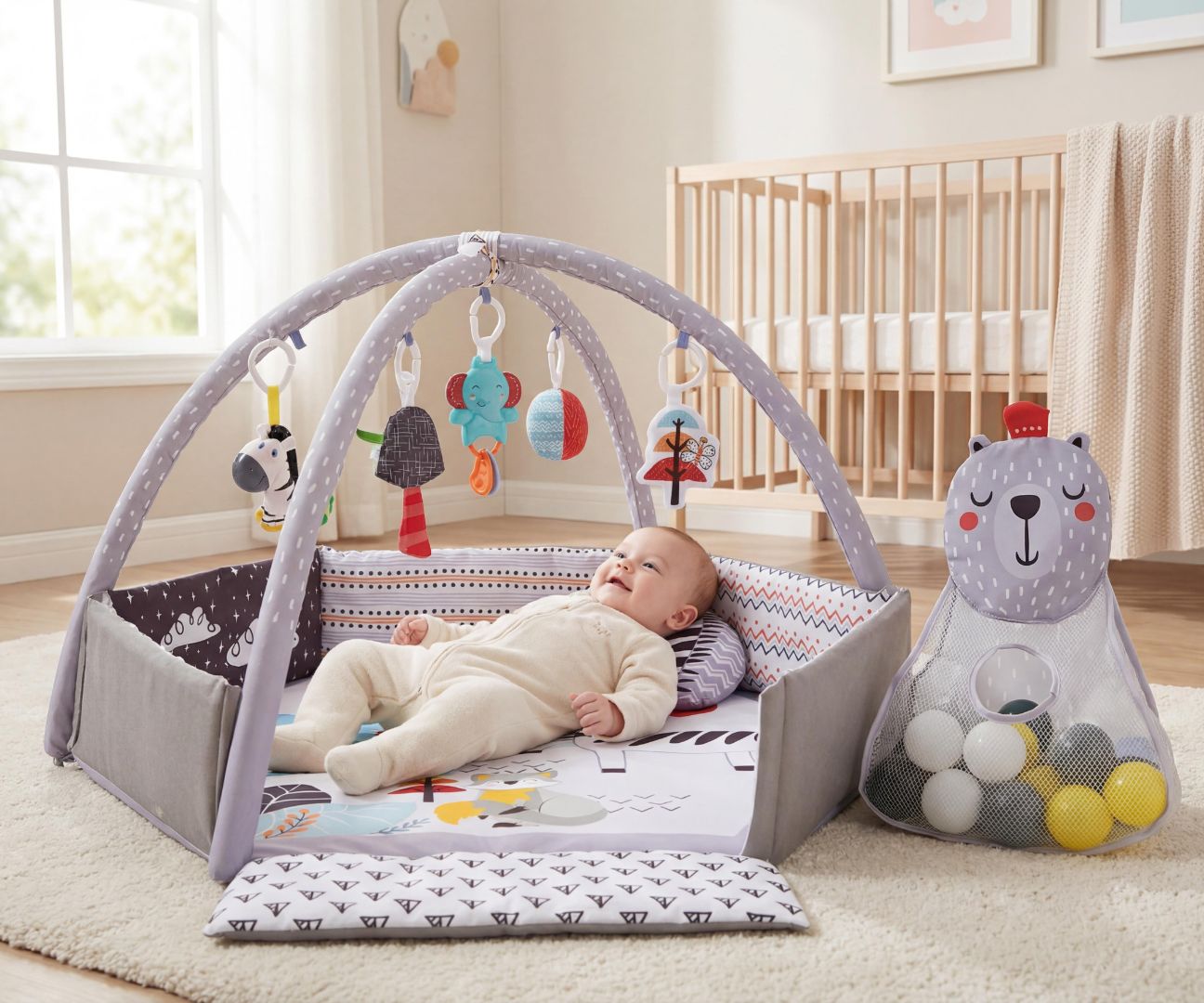 MILLY MALLY TinyMini CC9639 lavinantis kilimėlis, miegantis meškiukas – kūdikių prekė