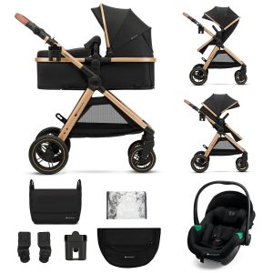 KINDERKRAFT ESME 3in1 Pure Black+MINK PRO 2 daugiafunkcis vežimėlis