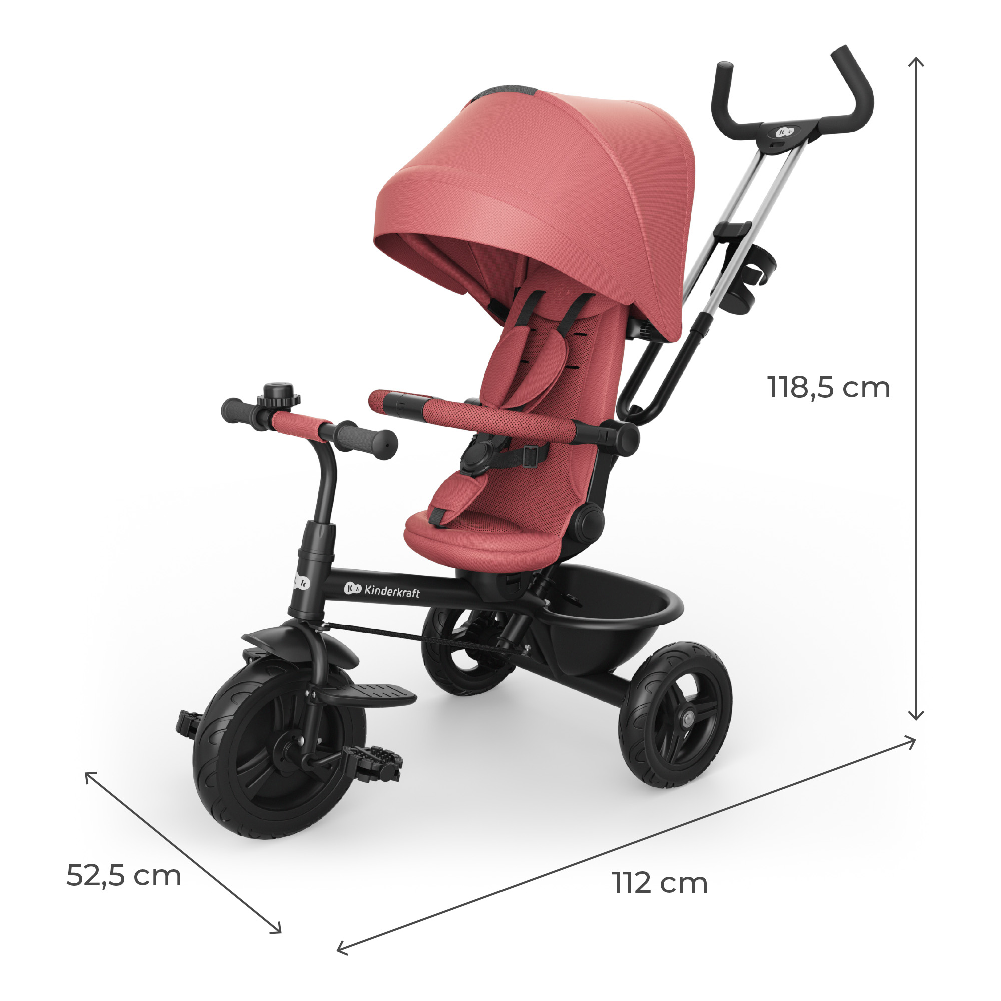 KINDERKRAFT ASTON 2 PLUS Pink triratis - Image 4