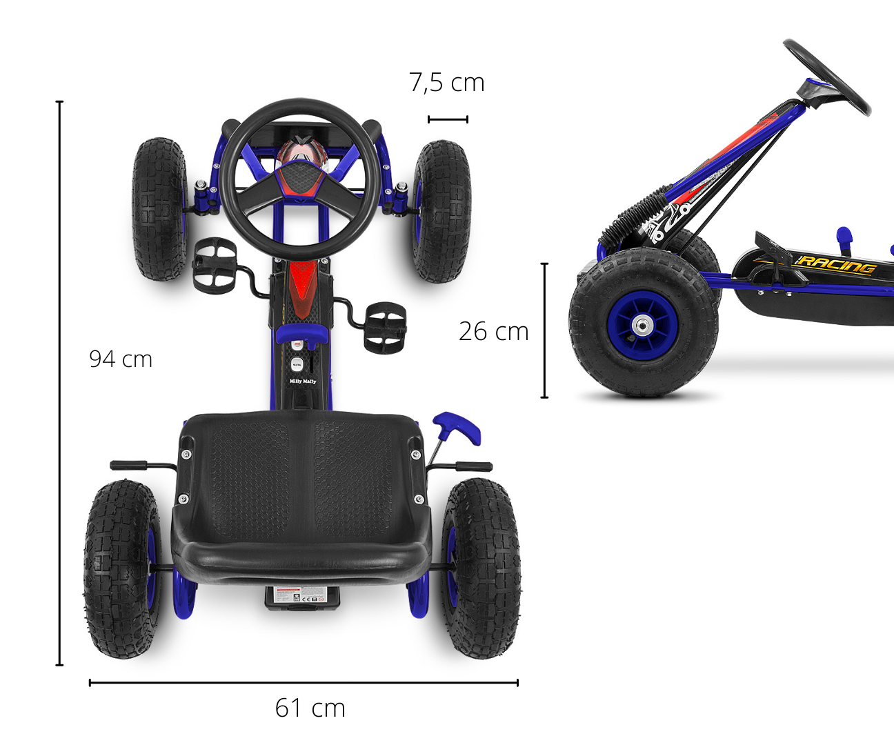 MILLY MALLY Thor Blue Pedal Go Kart – kūdikių prekė