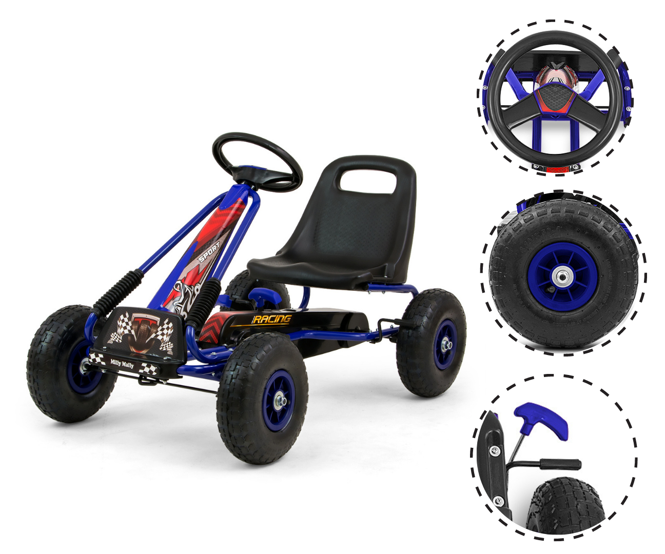 MILLY MALLY Thor Blue Pedal Go Kart – kūdikių prekė