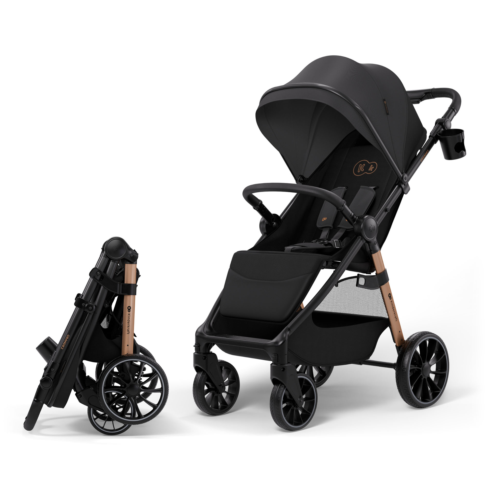 KINDERKRAFT GRANDE 2 vežimėlis midnight black - Image 3
