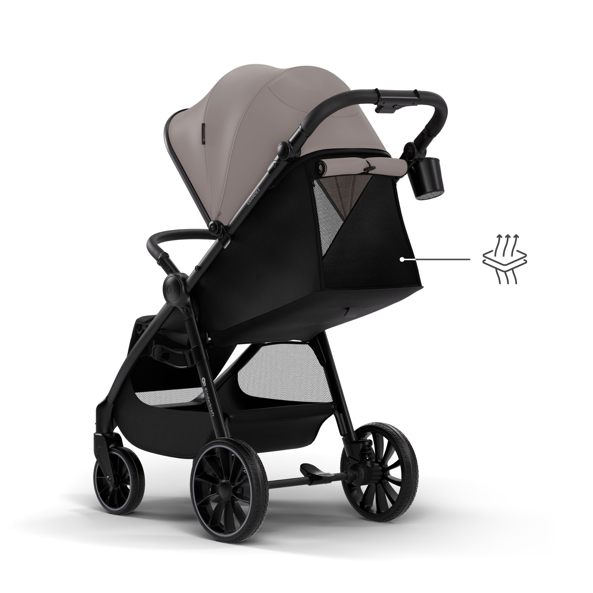 KINDERKRAFT GRANDE 2 vežimėlis smėlio smėlio spalvos - Image 2