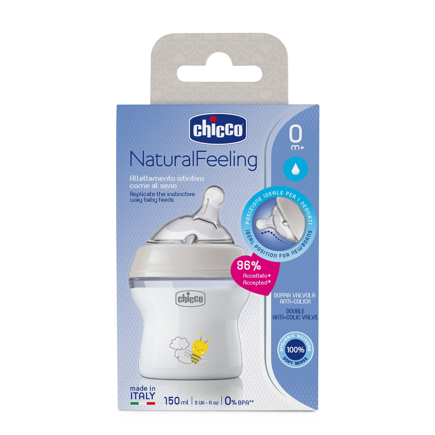 CHICCO NF plastikinis butelis 0m+ 150ml neutralus - Image 6
