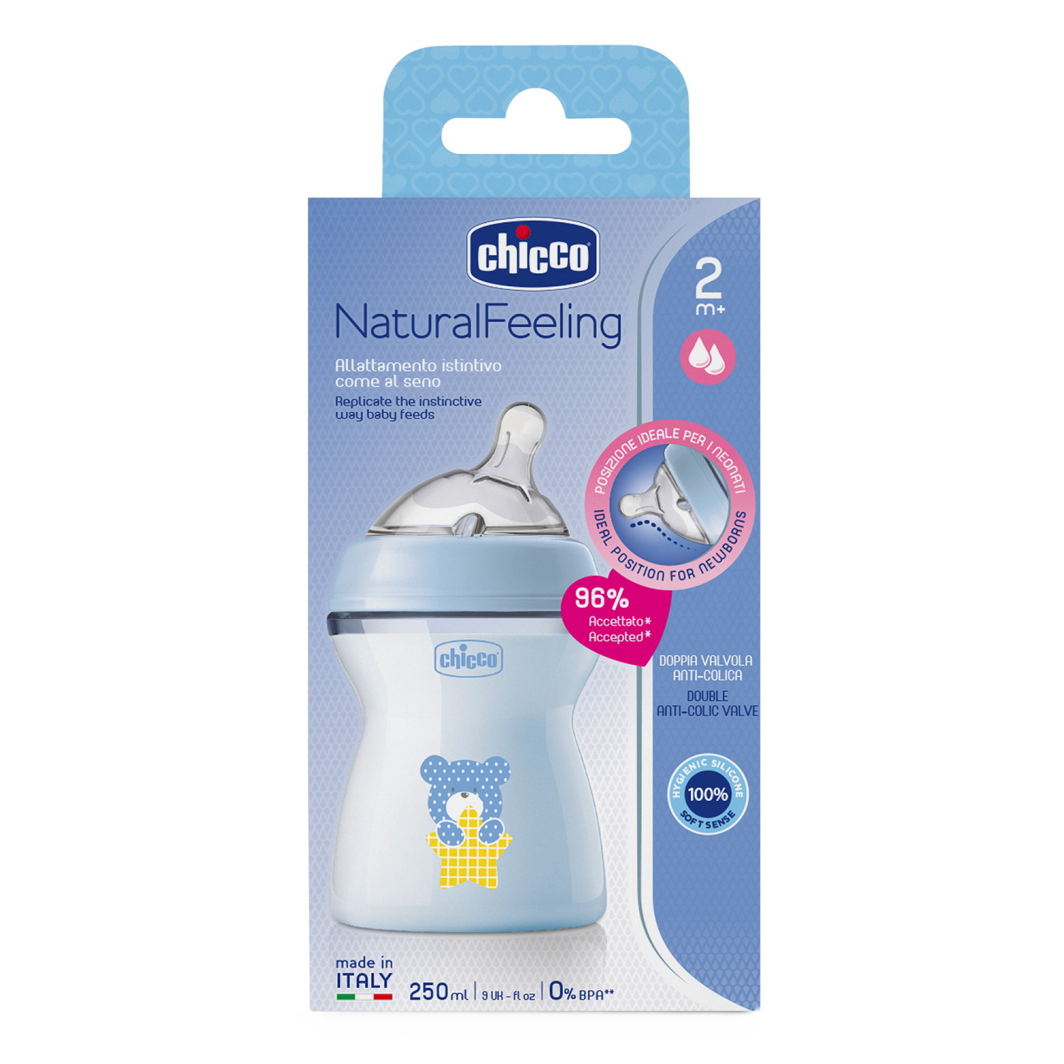 CHICCO NF plastikinis butelis 2m+ 250ml berniukas - Image 6