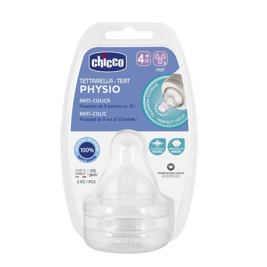 CHICCO PERFECT5 čiulptukas greito srauto 4m+ 2 vnt.