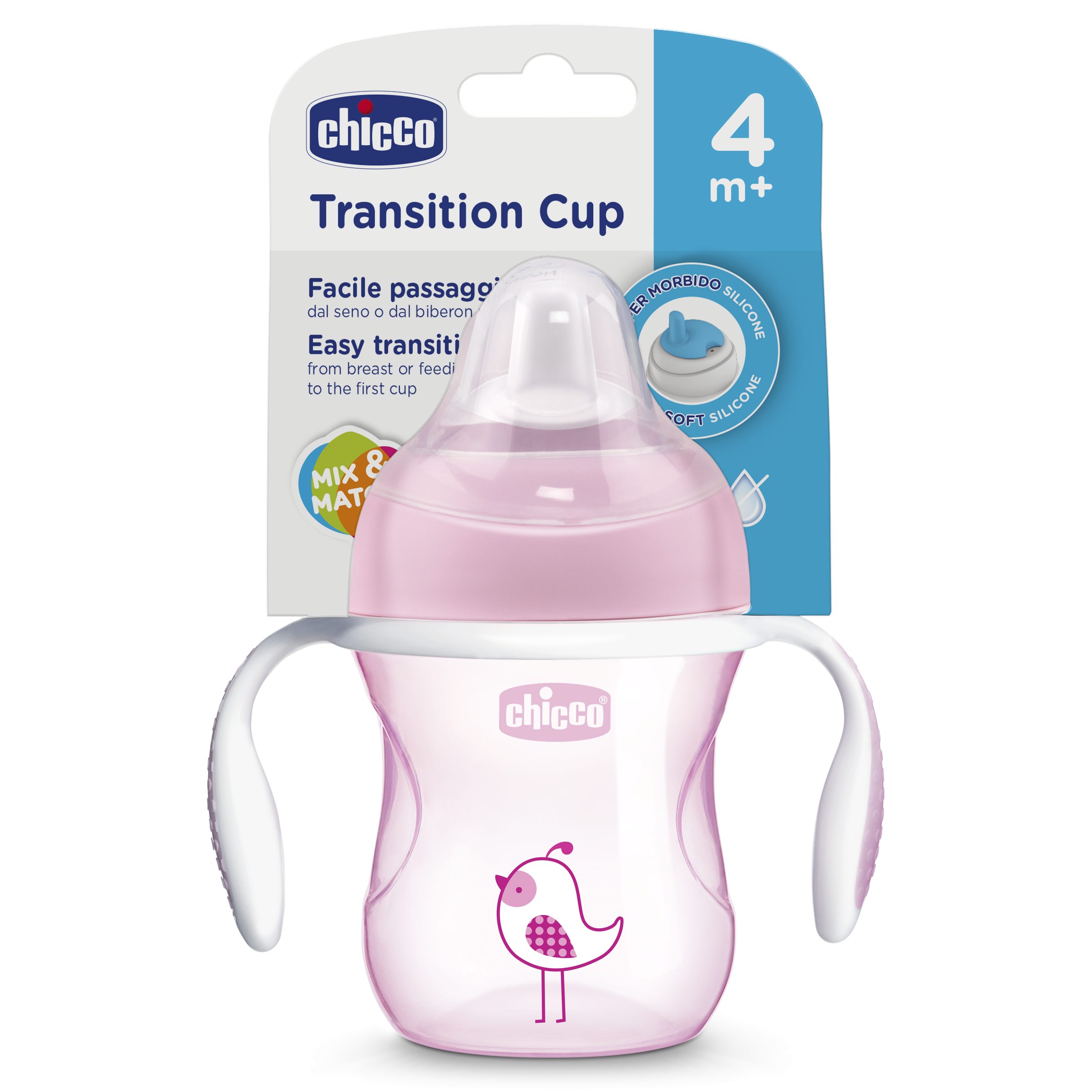 CHICCO Pirmasis puodelis 4m+ mergaitei – kūdikių prekė
