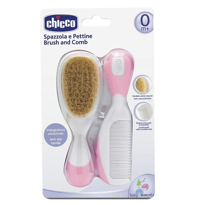CHICCO Šepetėlis + šukos natūralių rožių šereliai - Image 2