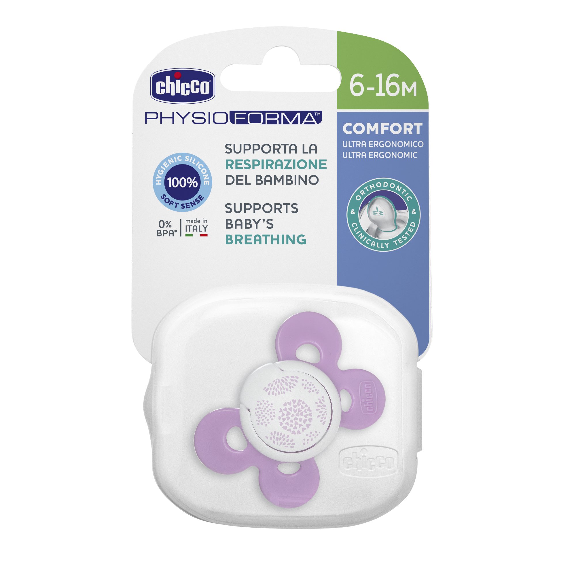 CHICCO PH COMFORT silikoninis čiulptukas 6-16m + 1 vnt. - Image 3