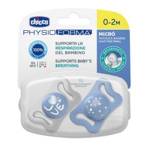 CHICCO Čiulptukas MICRO blue sil 0-2m 2 vnt.