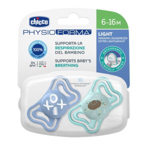 CHICCO PHYSIO LIGHT čiulptukas 6-16M sil 2 vnt mėlynas