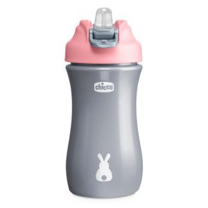 CHICCO Vandens butelis su minkštu snapeliu 350 ml 2Y+ GIRL