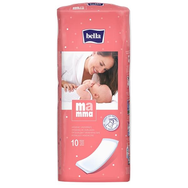 BELLA MAMMA Įklotai po gimdymo 34x11 cm su folija 10 vnt.