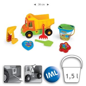 WADER Happy Summer - Multi Truck Savivartis su komplektu. šlifuoti ant kibiro