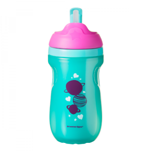 TOMMEE TIPPEE Butelis su šiaudeliais Girl 260ml 12+