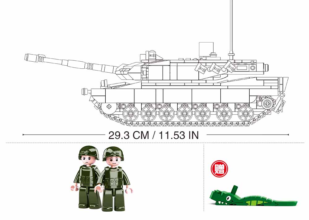 Sluban konstruktorius, LEOPARD 2A5 pagrindinis tankas 2in1, 766 det. - Image 3