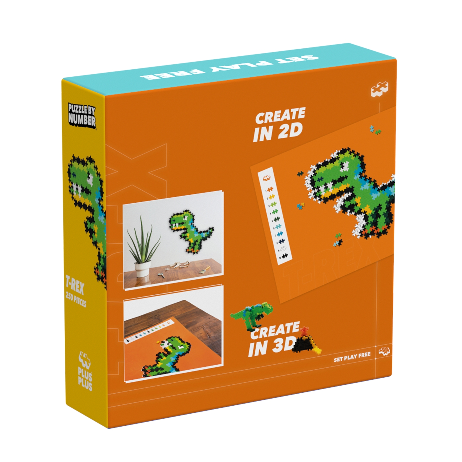 Plus Plus dėlionė pagal skaičius, T-REX, 250 det. - Image 2