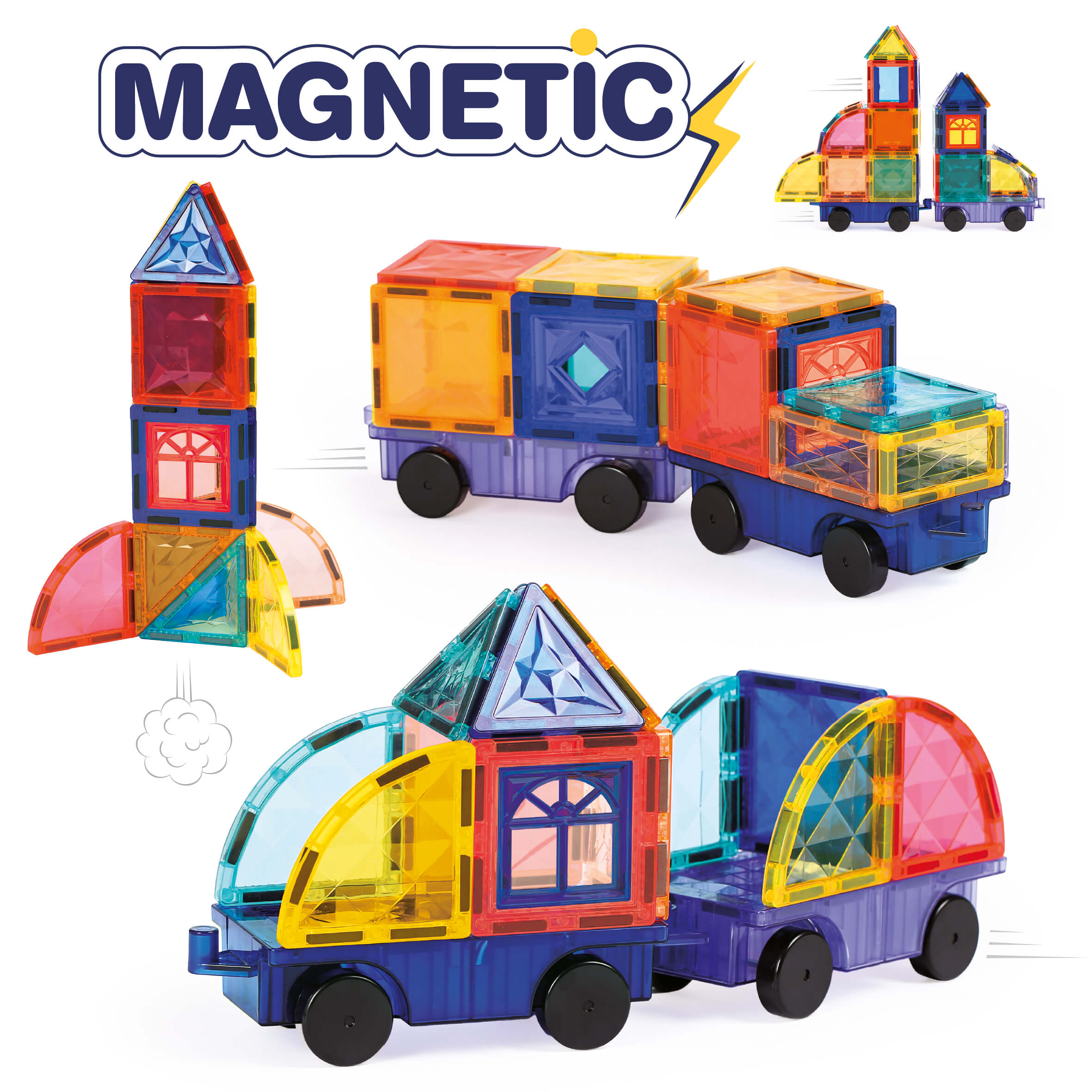 LUDI magnetinis konstruktorius su ratais - Image 3