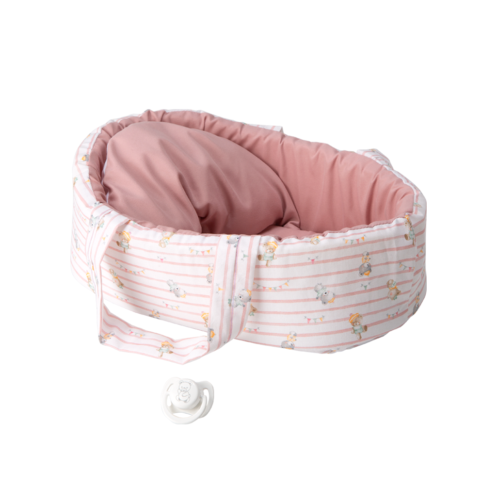 Arias kūdikėlis rožinėje nešyklėje su meškiukais, 26 cm - Image 2