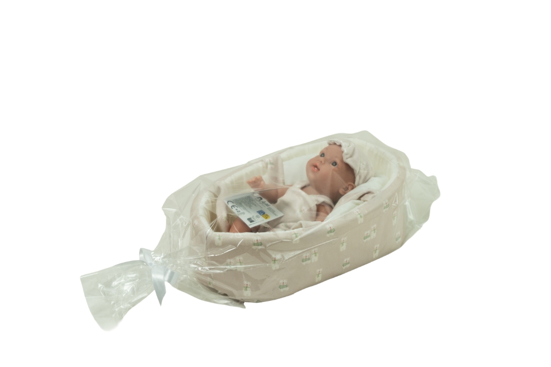 Arias lėlė kūdikėlis su smėlinės spalvos nešykle, 26 cm - Image 5
