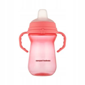 CANPOL FirstCup 250ml rožinis puodelis su silikoniniu snapeliu