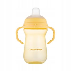 CANPOL FirstCup puodelis su silikoniniu snapeliu, 250ml, geltona