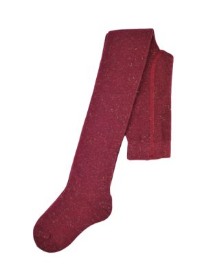 NOVITI Pėdkelnės medvilninės bordo spalvos melanžo aukso lureksas 80/86
